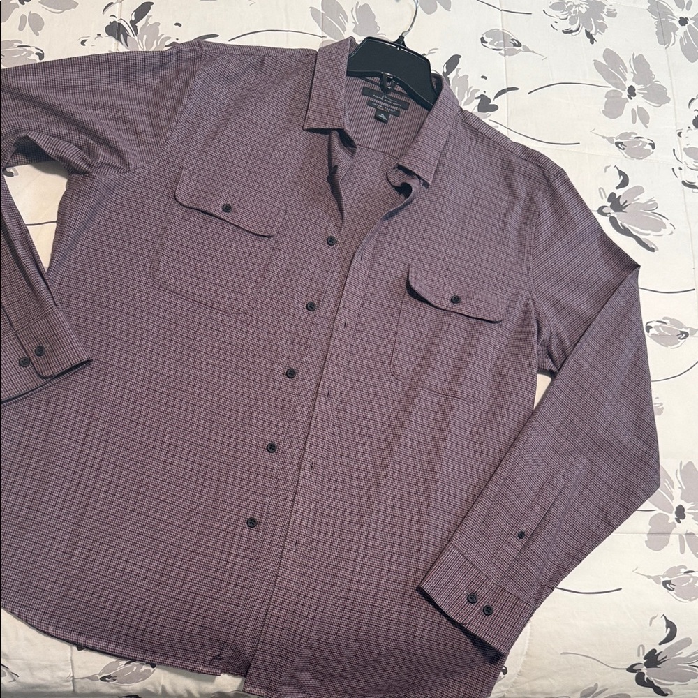 Marc Anthony Burgundy Checkered Shirt